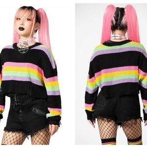 Killstar Multicolor Striped Sweater
